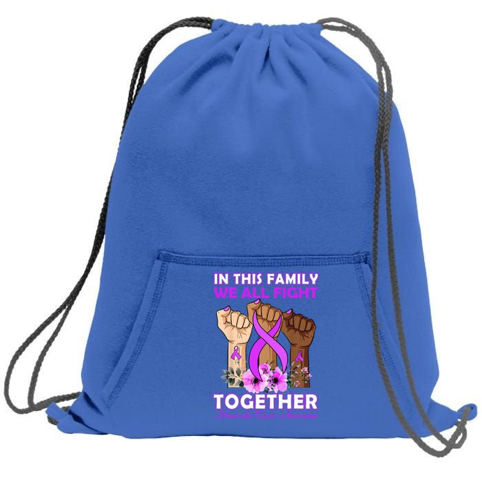 In This Family We Fight Together Pancreatic Cancer Awareness Great Gift Sweatshirt Cinch Pack Bag