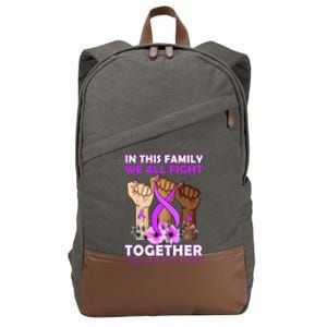 In This Family We Fight Together Pancreatic Cancer Awareness Great Gift Cotton Canvas Backpack