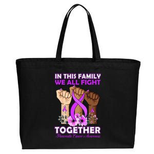 In This Family We Fight Together Pancreatic Cancer Awareness Great Gift Cotton Canvas Jumbo Tote