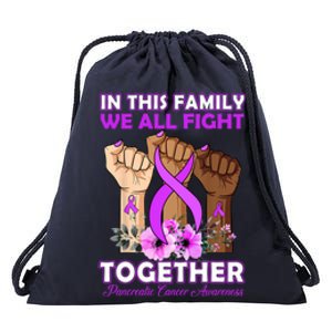 In This Family We Fight Together Pancreatic Cancer Awareness Great Gift Drawstring Bag