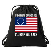 If This Flag Offends You Ill Help You Pack Drawstring Bag