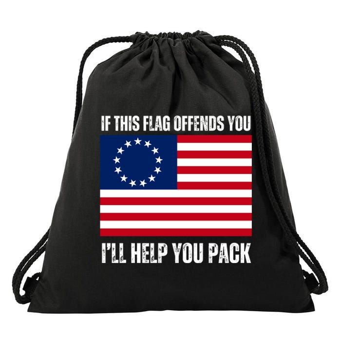 If This Flag Offends You Ill Help You Pack Drawstring Bag