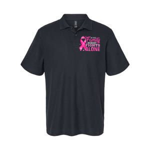 In This Family Nobody Fights Alone Breast Cancer Awareness Softstyle Adult Sport Polo