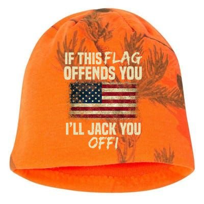 If This Flag Offends You I'll Jack You Off American Flag  Kati - Camo Knit Beanie