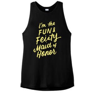 I'm The Fun And Feisty Maid Of Honor Bachelorette Party Moh Funny Gift Ladies PosiCharge Tri-Blend Wicking Tank