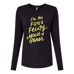 I'm The Fun And Feisty Maid Of Honor Bachelorette Party Moh Funny Gift Womens Cotton Relaxed Long Sleeve T-Shirt