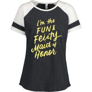 I'm The Fun And Feisty Maid Of Honor Bachelorette Party Moh Funny Gift Enza Ladies Jersey Colorblock Tee