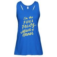 I'm The Fun And Feisty Maid Of Honor Bachelorette Party Moh Funny Gift Ladies Essential Flowy Tank