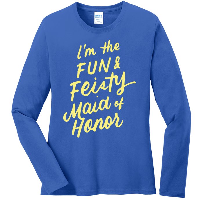 I'm The Fun And Feisty Maid Of Honor Bachelorette Party Moh Funny Gift Ladies Long Sleeve Shirt