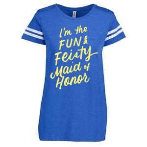 I'm The Fun And Feisty Maid Of Honor Bachelorette Party Moh Funny Gift Enza Ladies Jersey Football T-Shirt