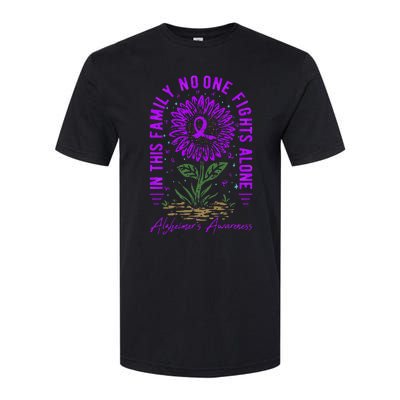 In This Family No One Fight Alone Alzheimer’s Awareness Softstyle® CVC T-Shirt