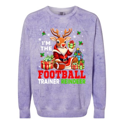 IM The Football Trainer Reindeer Christmas Reindeer Player Great Gift Colorblast Crewneck Sweatshirt