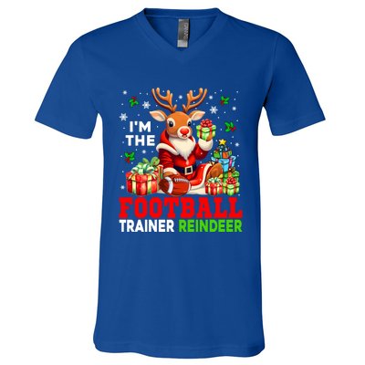 IM The Football Trainer Reindeer Christmas Reindeer Player Great Gift V-Neck T-Shirt