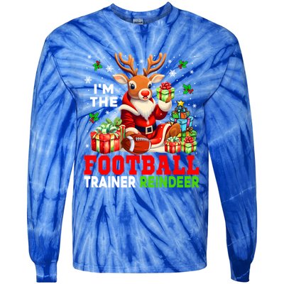 IM The Football Trainer Reindeer Christmas Reindeer Player Great Gift Tie-Dye Long Sleeve Shirt