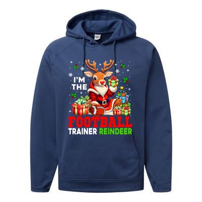 IM The Football Trainer Reindeer Christmas Reindeer Player Great Gift Performance Fleece Hoodie