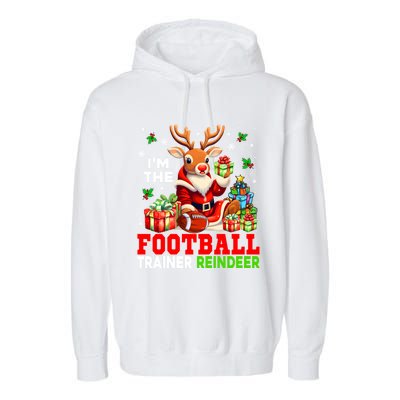 IM The Football Trainer Reindeer Christmas Reindeer Player Great Gift Garment-Dyed Fleece Hoodie