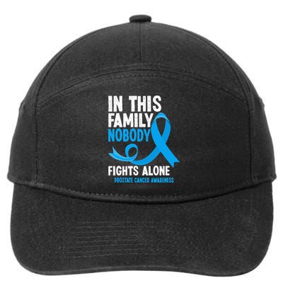 In This Family Nobody Fights Alone Prostate Cancer Awareness 7-Panel Snapback Hat