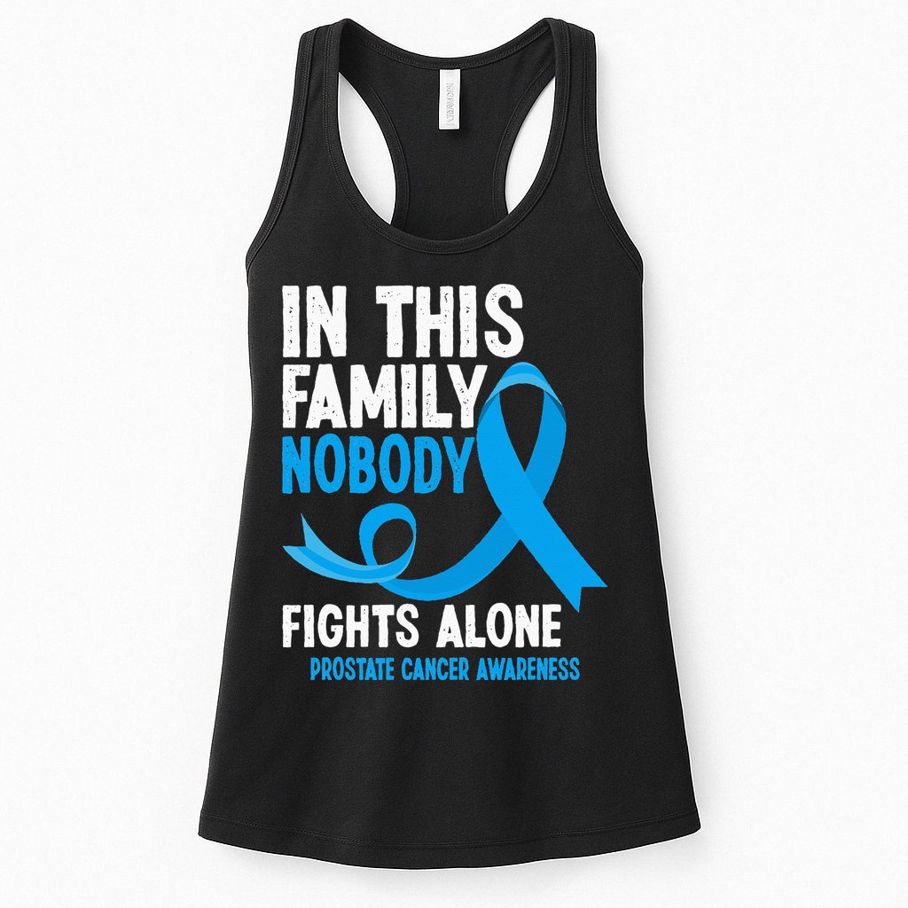 In This Family Nobody Fights Alone Prostate Cancer Awareness Womens Tank Top