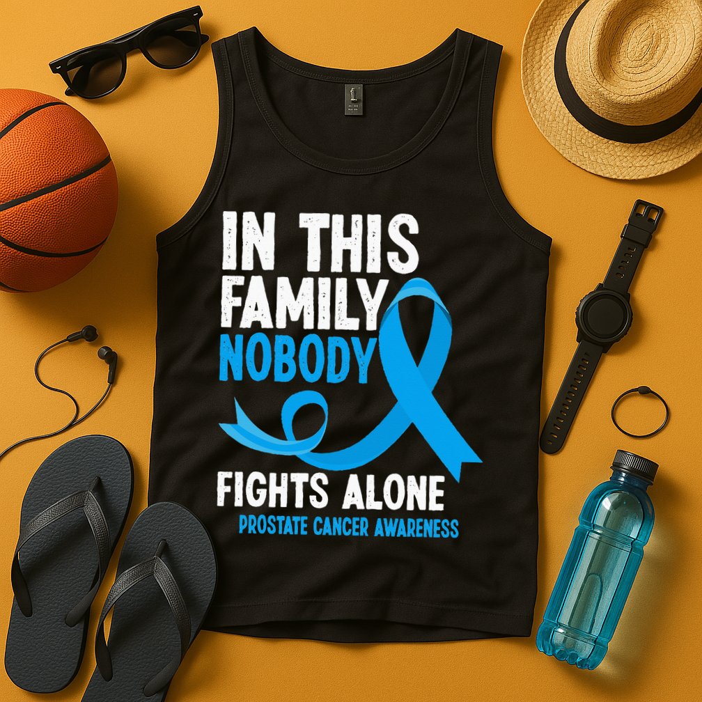 In This Family Nobody Fights Alone Prostate Cancer Awareness Tank Top