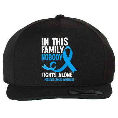 In This Family Nobody Fights Alone Prostate Cancer Awareness Wool Snapback Cap