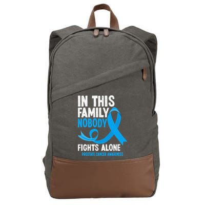 In This Family Nobody Fights Alone Prostate Cancer Awareness Cotton Canvas Backpack