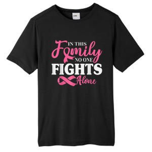 In This Family No One Fight Alone Breast Cancer Pink Ribbon Tall Fusion ChromaSoft Performance T-Shirt