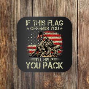 If This Flag Offends You ILl Help You Pack American Flag Coaster