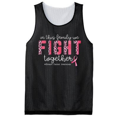 In This Family We Fight Together Breast Cancer Awareness Mesh Reversible Basketball Jersey Tank