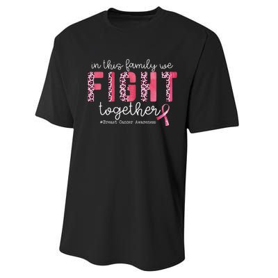 In This Family We Fight Together Breast Cancer Awareness Performance Sprint T-Shirt