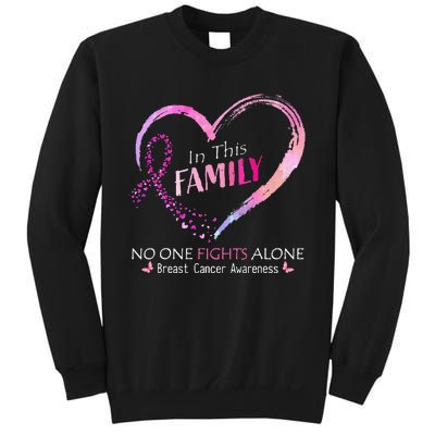 in this family no one fight alone breast cancer awareness Sweatshirt