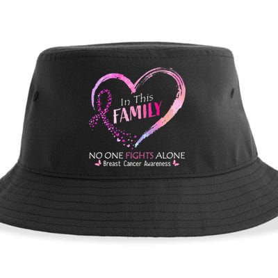 in this family no one fight alone breast cancer awareness Sustainable Bucket Hat