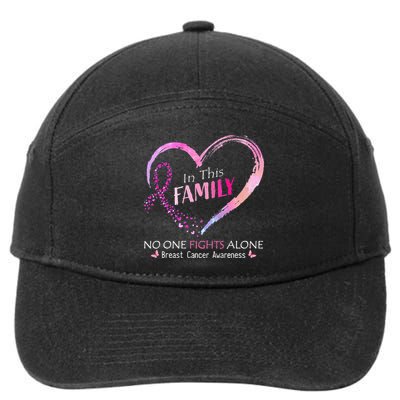 in this family no one fight alone breast cancer awareness 7-Panel Snapback Hat