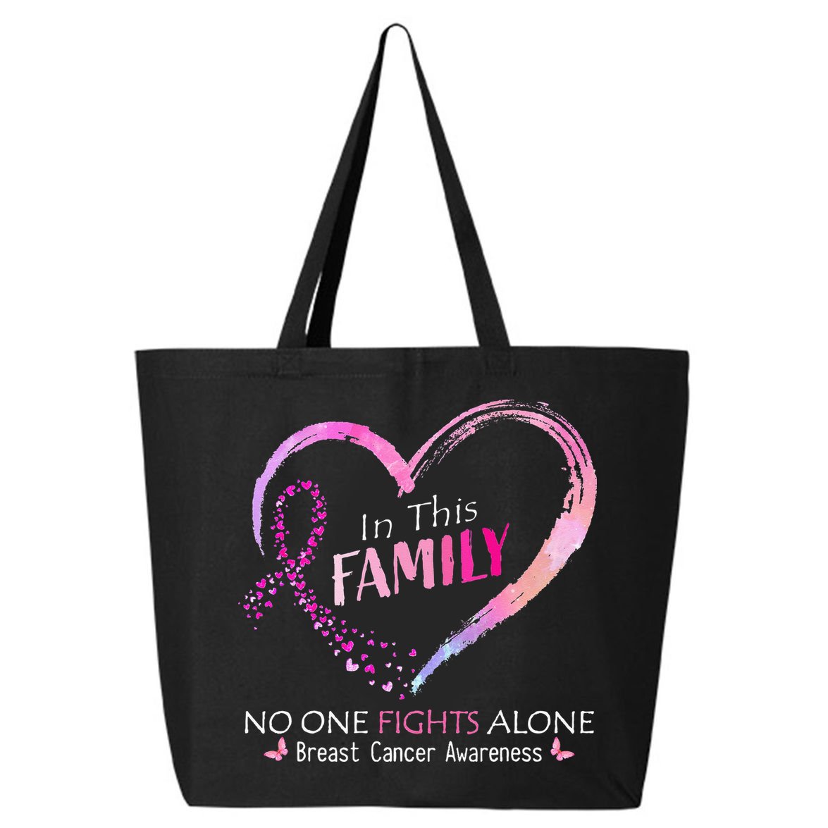 in this family no one fight alone breast cancer awareness 25L Jumbo Tote