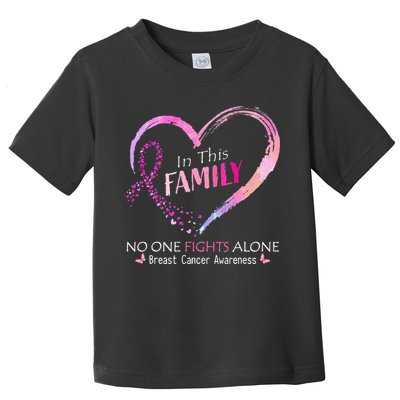 in this family no one fight alone breast cancer awareness Toddler T-Shirt