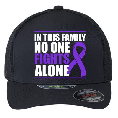 In This Family No One Fights Alone Pancreatic Cancer Flexfit Unipanel Trucker Cap