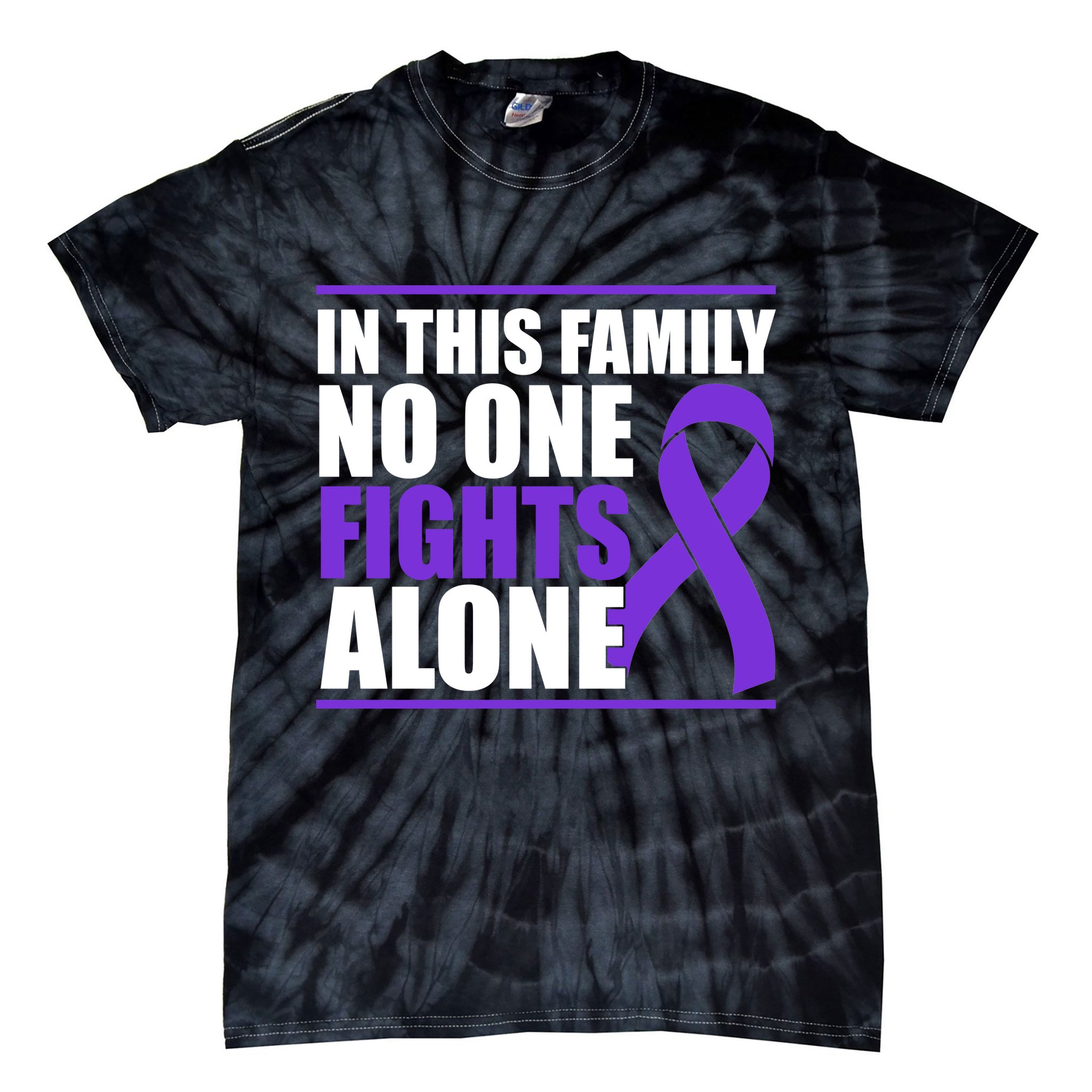 In This Family No One Fights Alone Pancreatic Cancer Tie-Dye T-Shirt