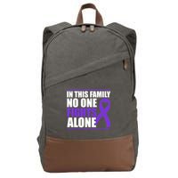 In This Family No One Fights Alone Pancreatic Cancer Cotton Canvas Backpack