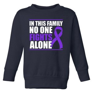 In This Family No One Fights Alone Pancreatic Cancer Toddler Sweatshirt