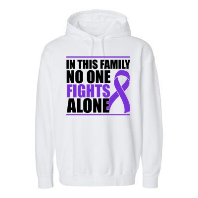 In This Family No One Fights Alone Pancreatic Cancer Garment-Dyed Fleece Hoodie