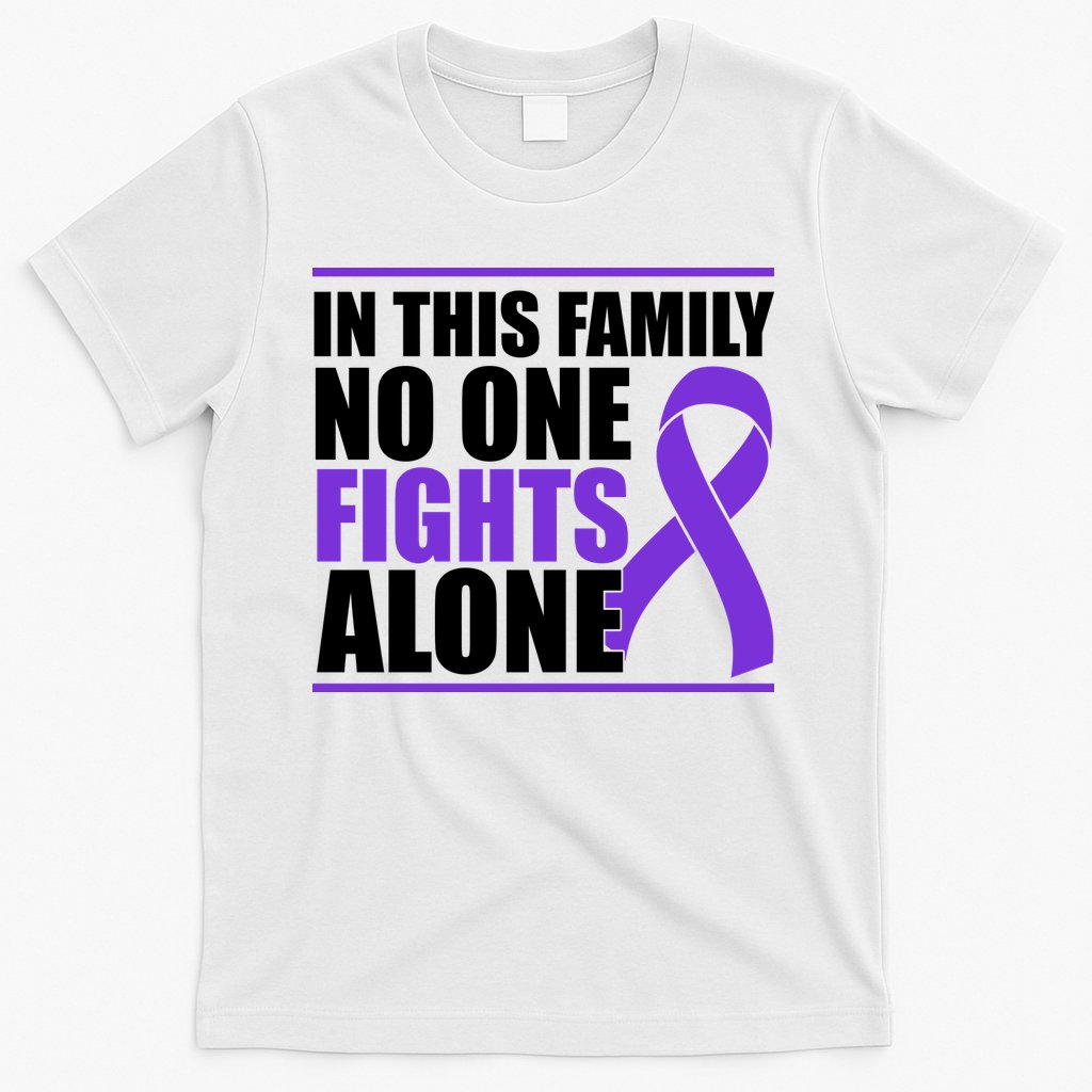 In This Family No One Fights Alone Pancreatic Cancer T-Shirt