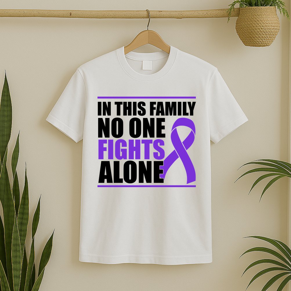 In This Family No One Fights Alone Pancreatic Cancer T-Shirt