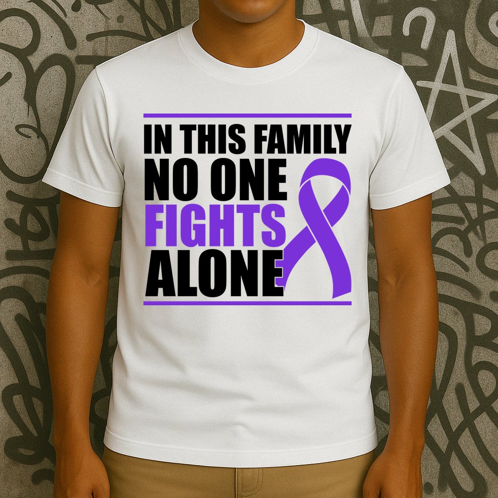 In This Family No One Fights Alone Pancreatic Cancer T-Shirt