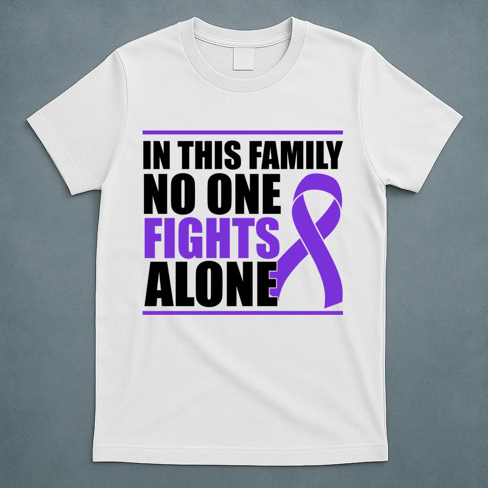 In This Family No One Fights Alone Pancreatic Cancer T-Shirt