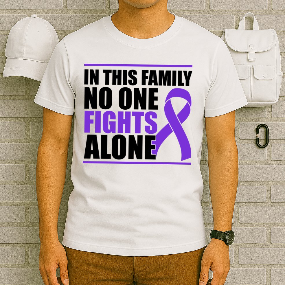 In This Family No One Fights Alone Pancreatic Cancer T-Shirt