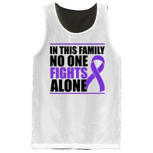 In This Family No One Fights Alone Pancreatic Cancer Mesh Reversible Basketball Jersey Tank