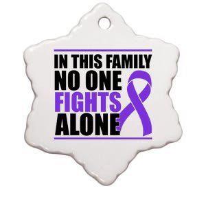 In This Family No One Fights Alone Pancreatic Cancer Ceramic Star Ornament