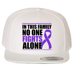 In This Family No One Fights Alone Pancreatic Cancer Wool Snapback Cap