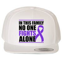 In This Family No One Fights Alone Pancreatic Cancer Wool Snapback Cap