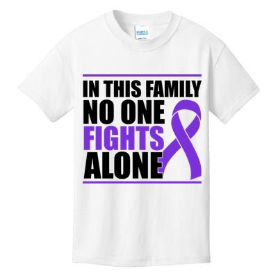 In This Family No One Fights Alone Pancreatic Cancer Kids T-Shirt