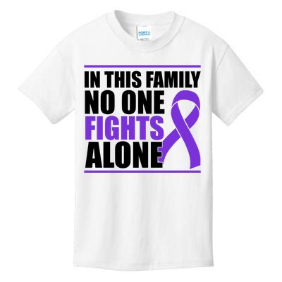 In This Family No One Fights Alone Pancreatic Cancer Kids T-Shirt